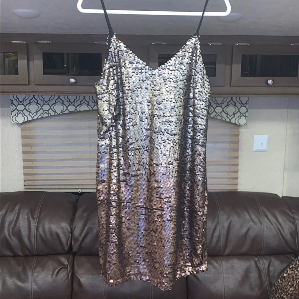Gold Sequin Mini Dress